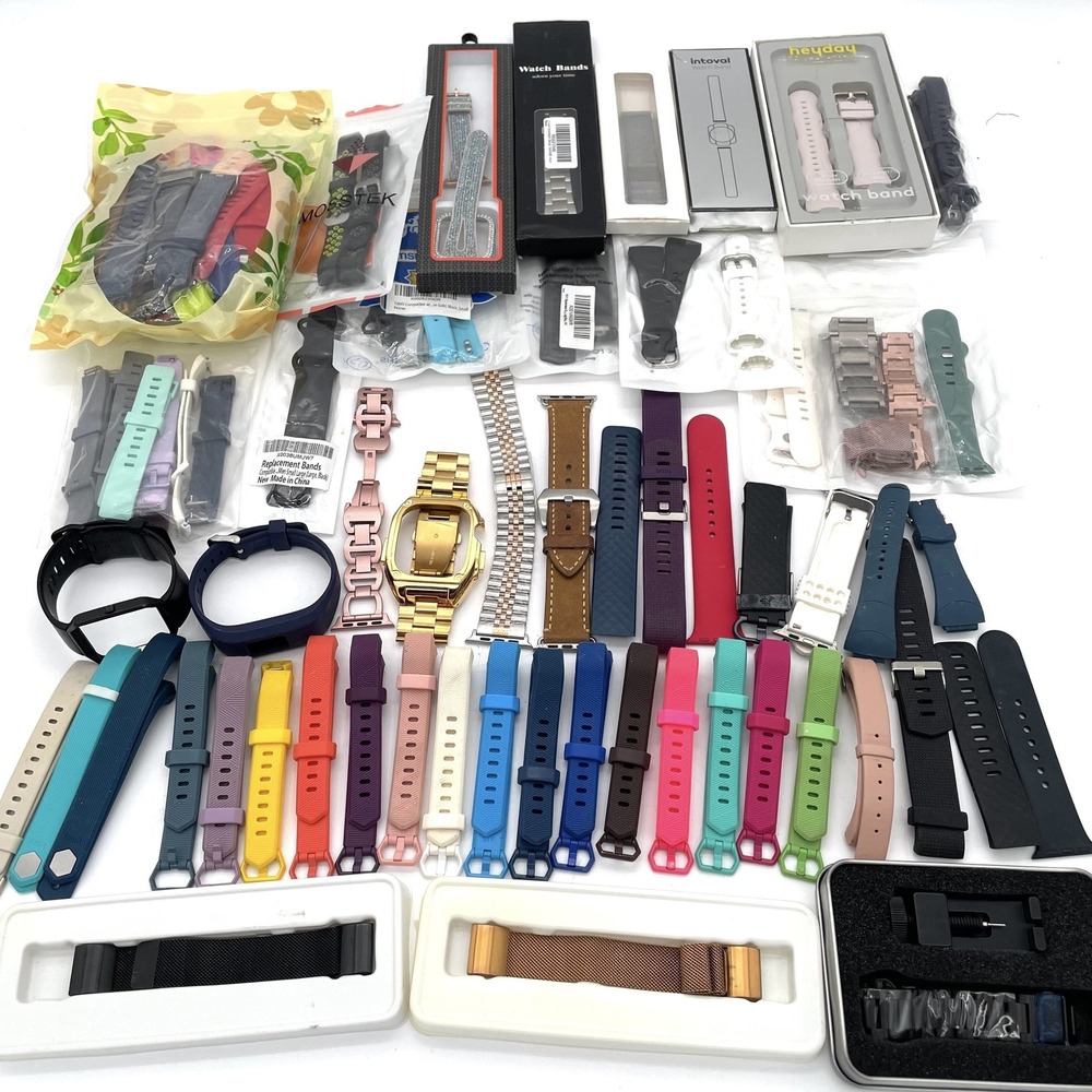 Mix Lot Smart Watch Bands NWT and Used Various Brands Approx 80 Pieces and 4.5lb